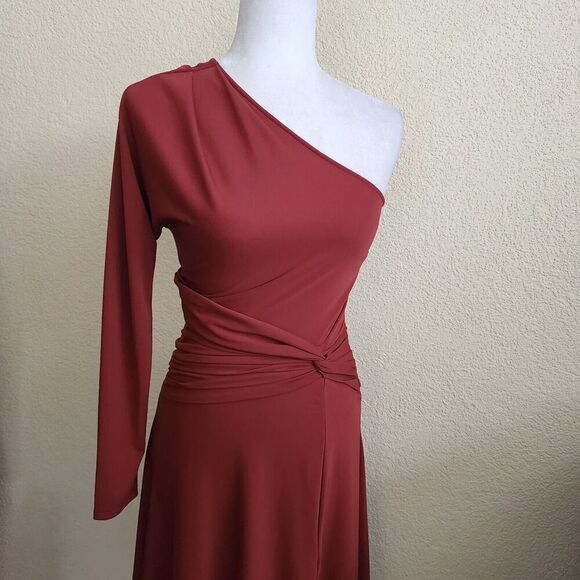 Tanya Taylor Off Shoulder “Wilona” Midi Dress Size 0 $595 Rust Brown valentines - Picture 3 of 12